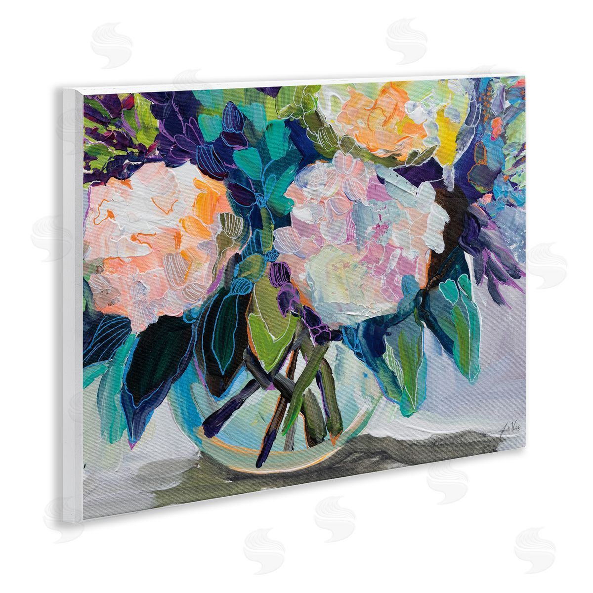 Jeanette Vertentes Late Summer Hydrangeas Wall Plaque Art Print