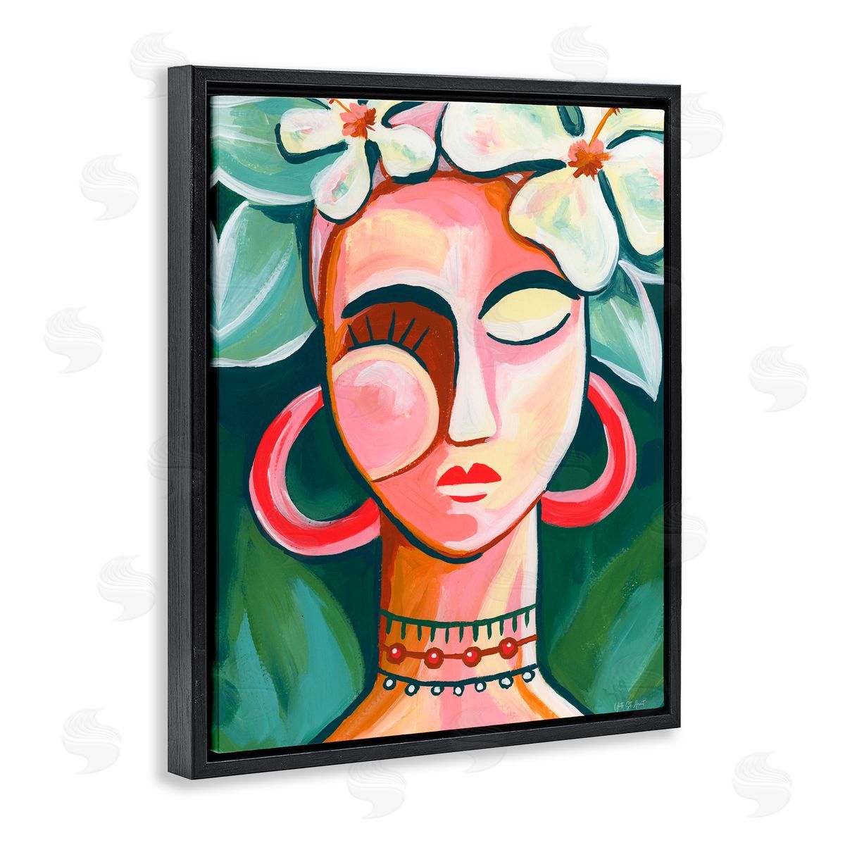 Yvette St. Amant Portrait In The Tropics Black Floating Frame Canvas Wall Art Print