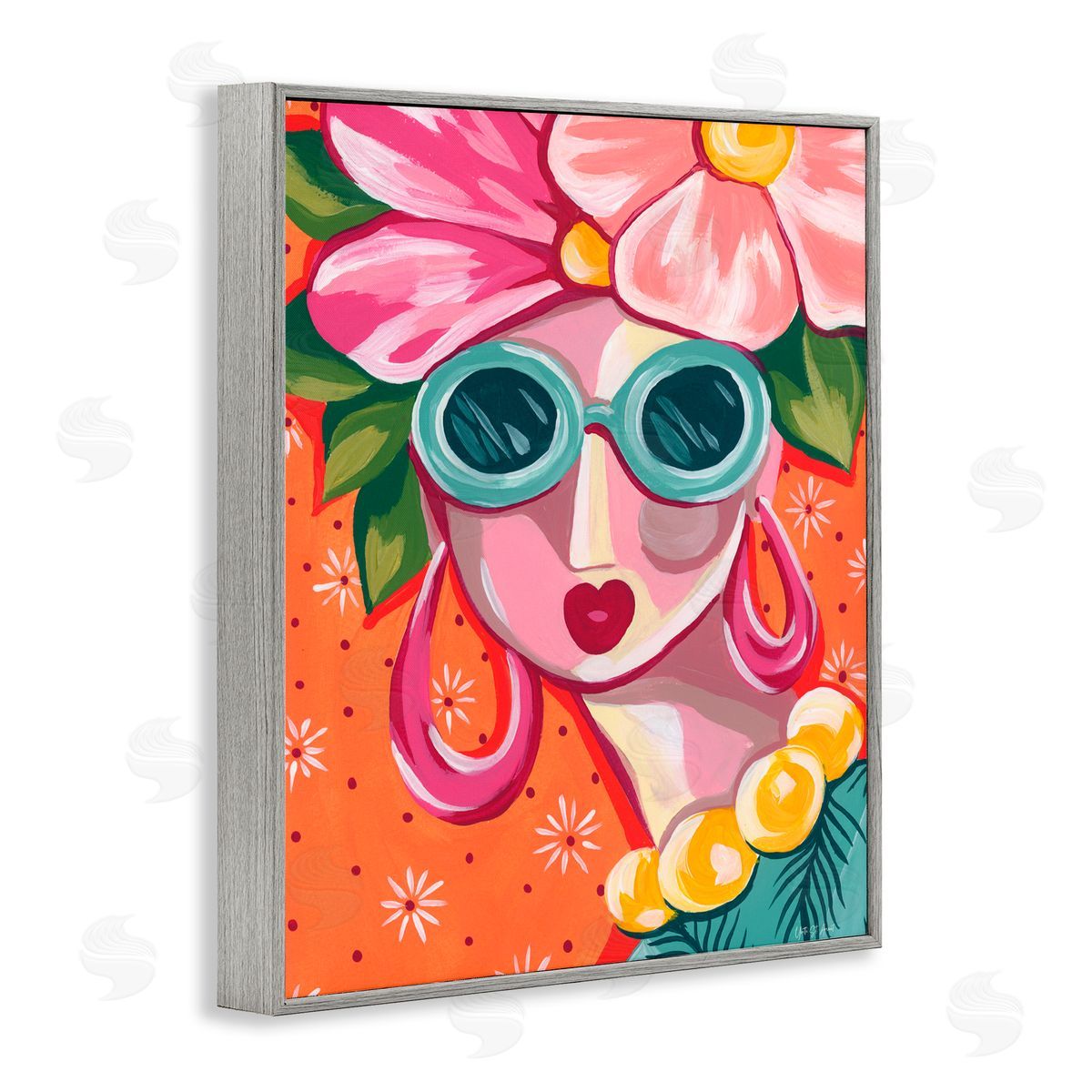 Yvette St. Amant Retro Glam Fun In The Sun Gray Framed Giclee Art Print