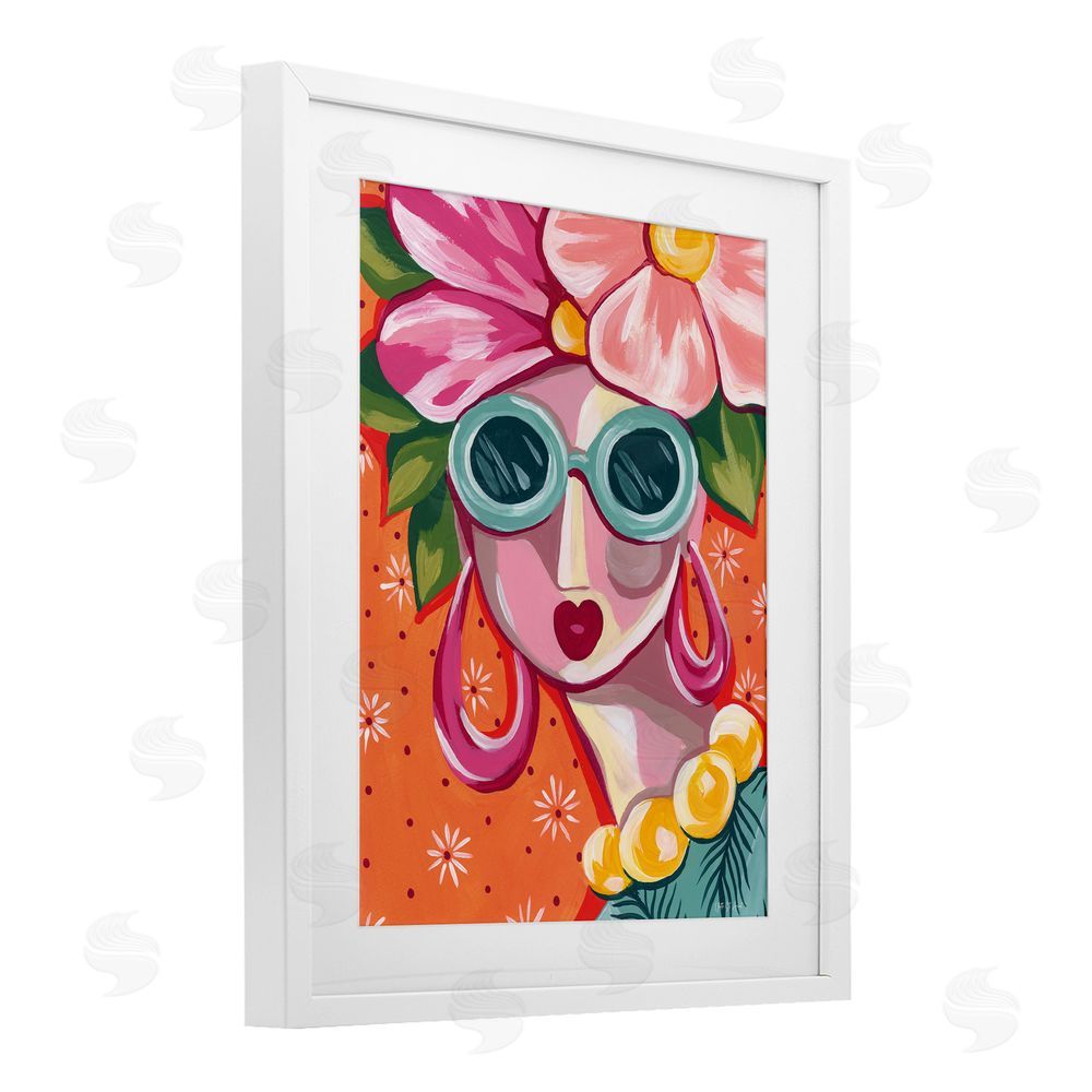 Yvette St. Amant Retro Glam Fun In The Sun White Framed Print Under Glass Art
