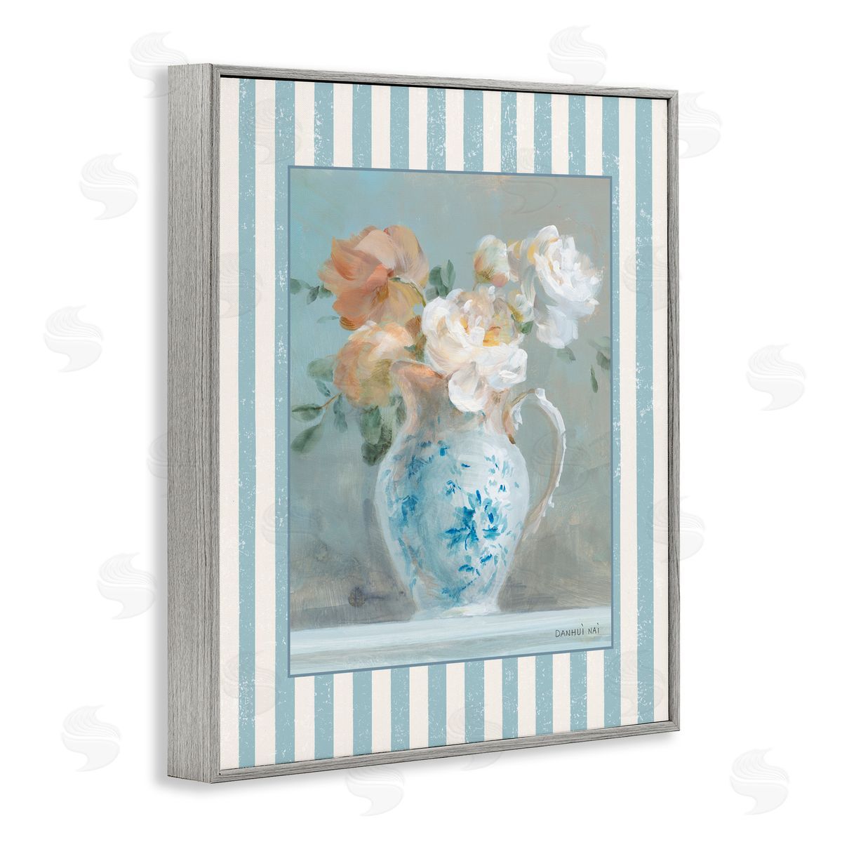 Danhui Nai Vintage Heirloom Bouquet Gray Framed Giclee Art Print