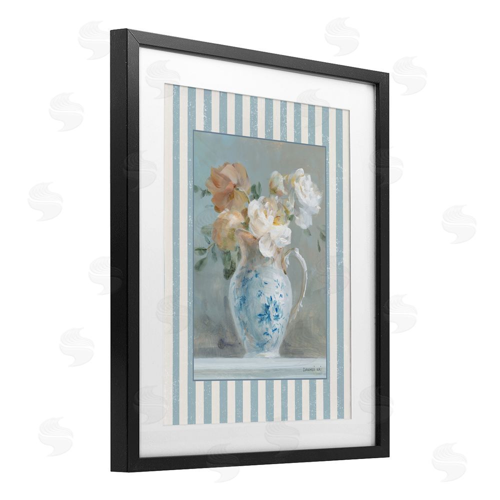 Danhui Nai Vintage Heirloom Bouquet Black Framed Print Under Glass Art