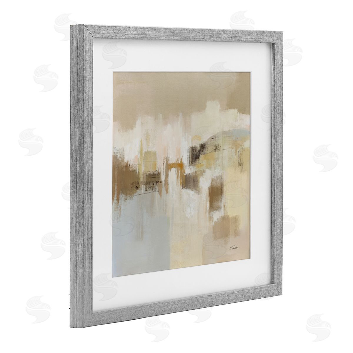 Silvia Vassileva Ethereal Vista Abstract Gray Framed Print Under Glass Art