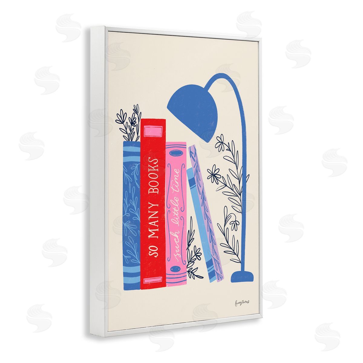 Becky Thorns So Many Books Little Time White Frame Giclee Art Print