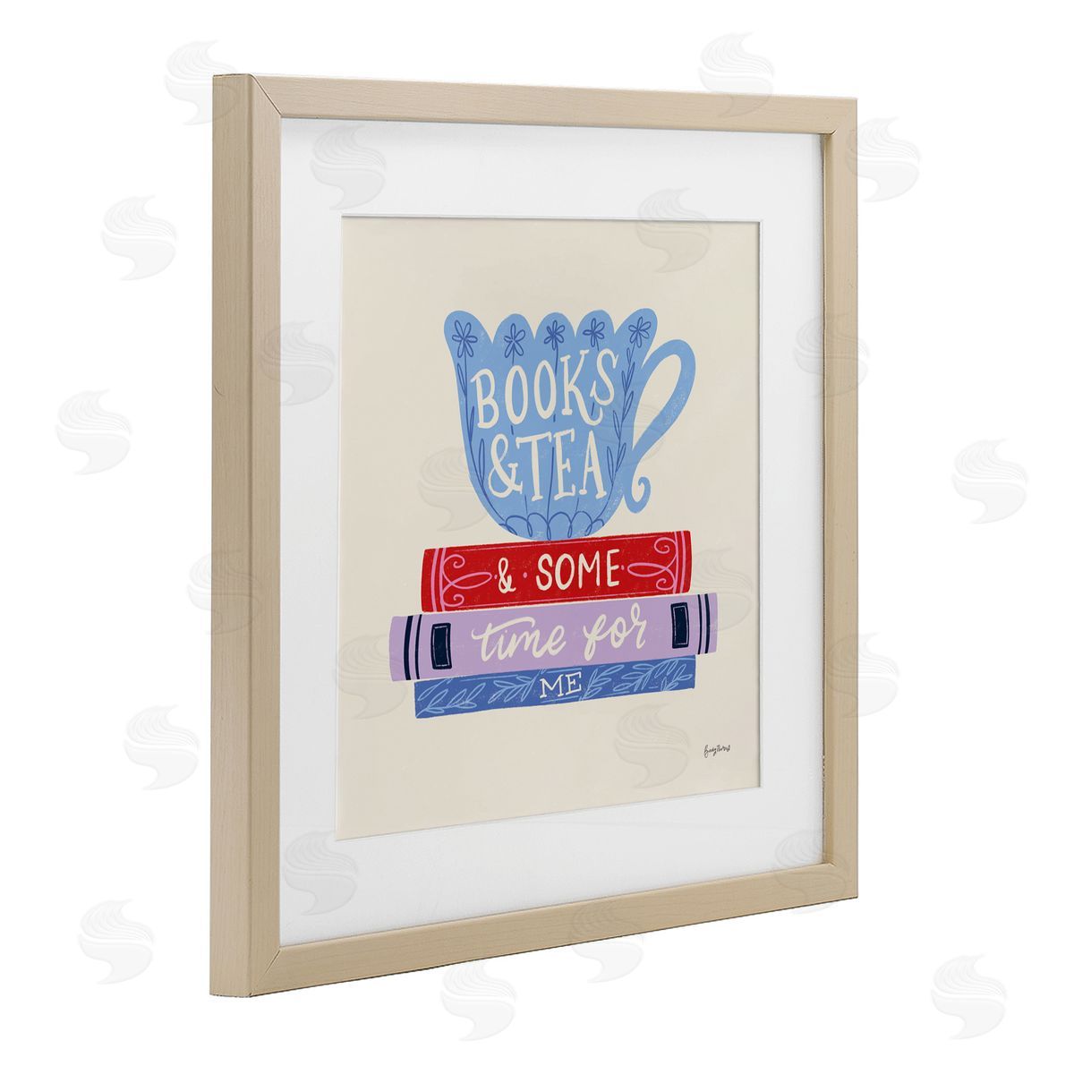 Becky Thorns Books Tea Time For Me Birch Framed Print Under Glass Art