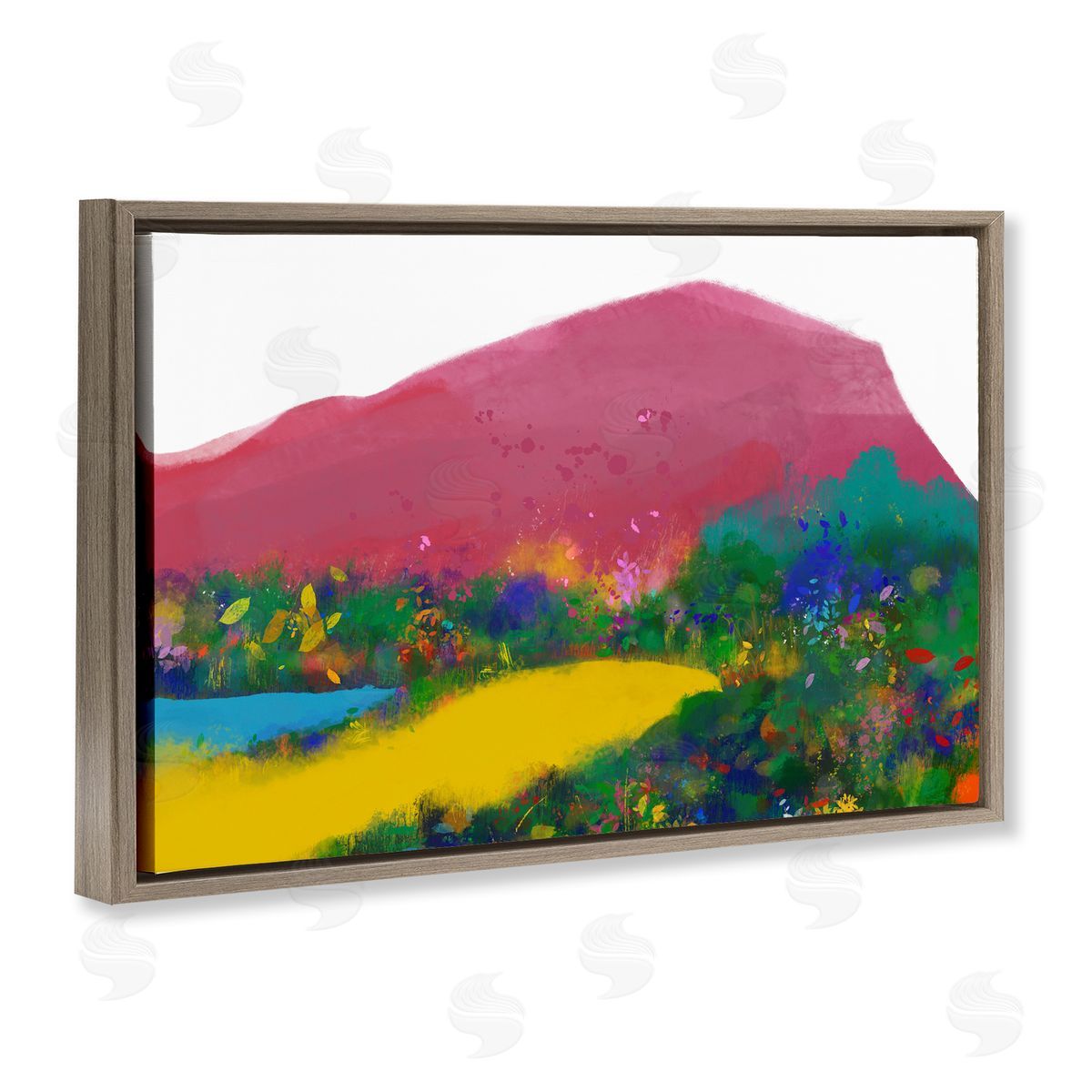 Atelier Posters The Pink Mountain Abstraction Canvas Wall Art Print