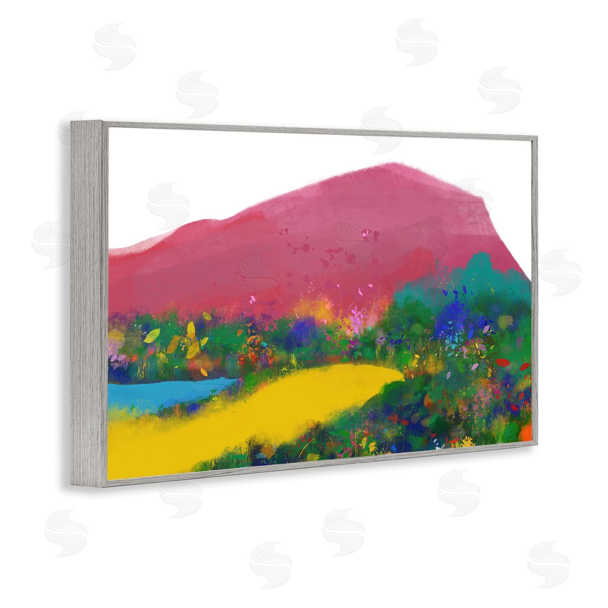 Atelier Posters The Pink Mountain Abstraction Canvas Wall Art Print