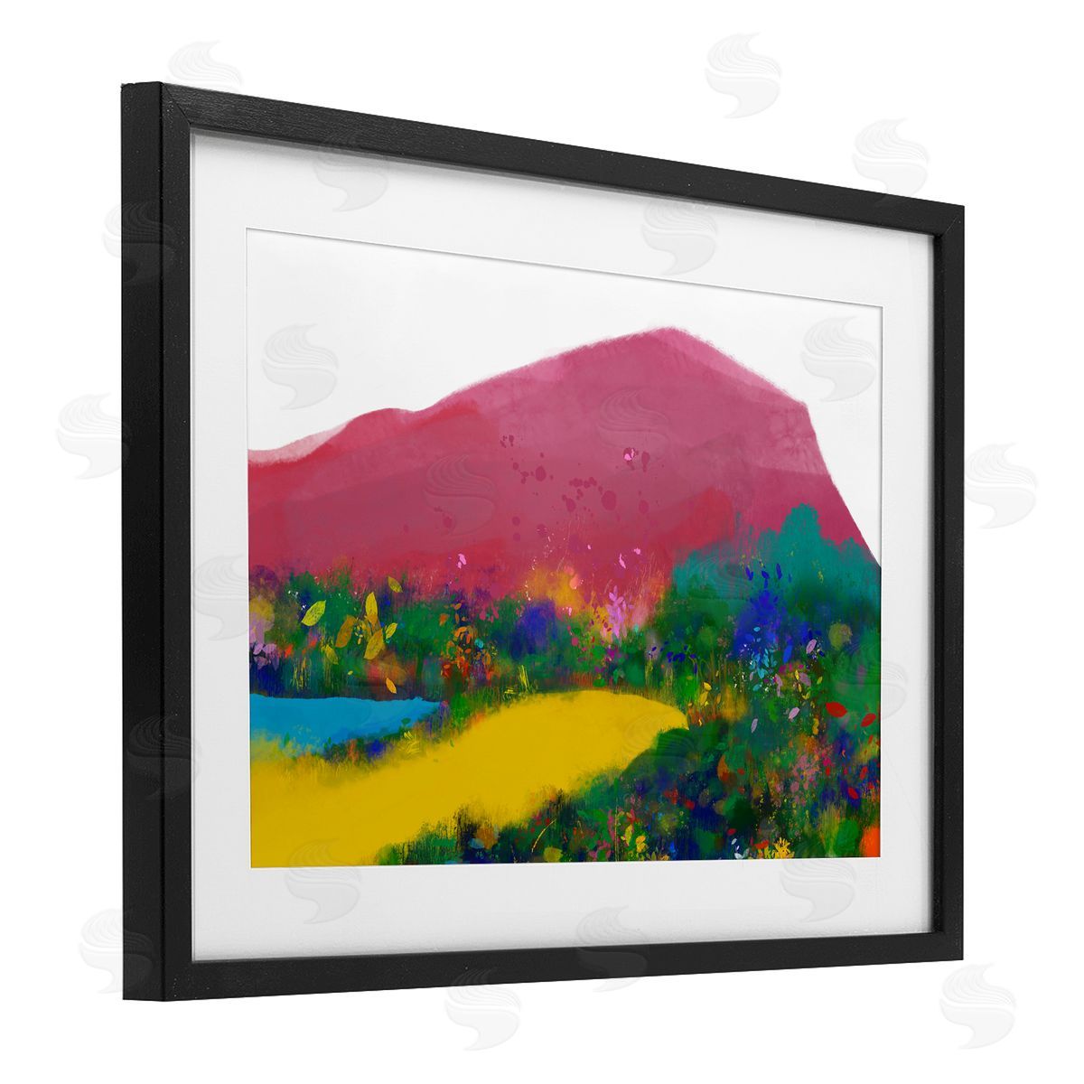 Atelier Posters The Pink Mountain Abstraction Canvas Wall Art Print