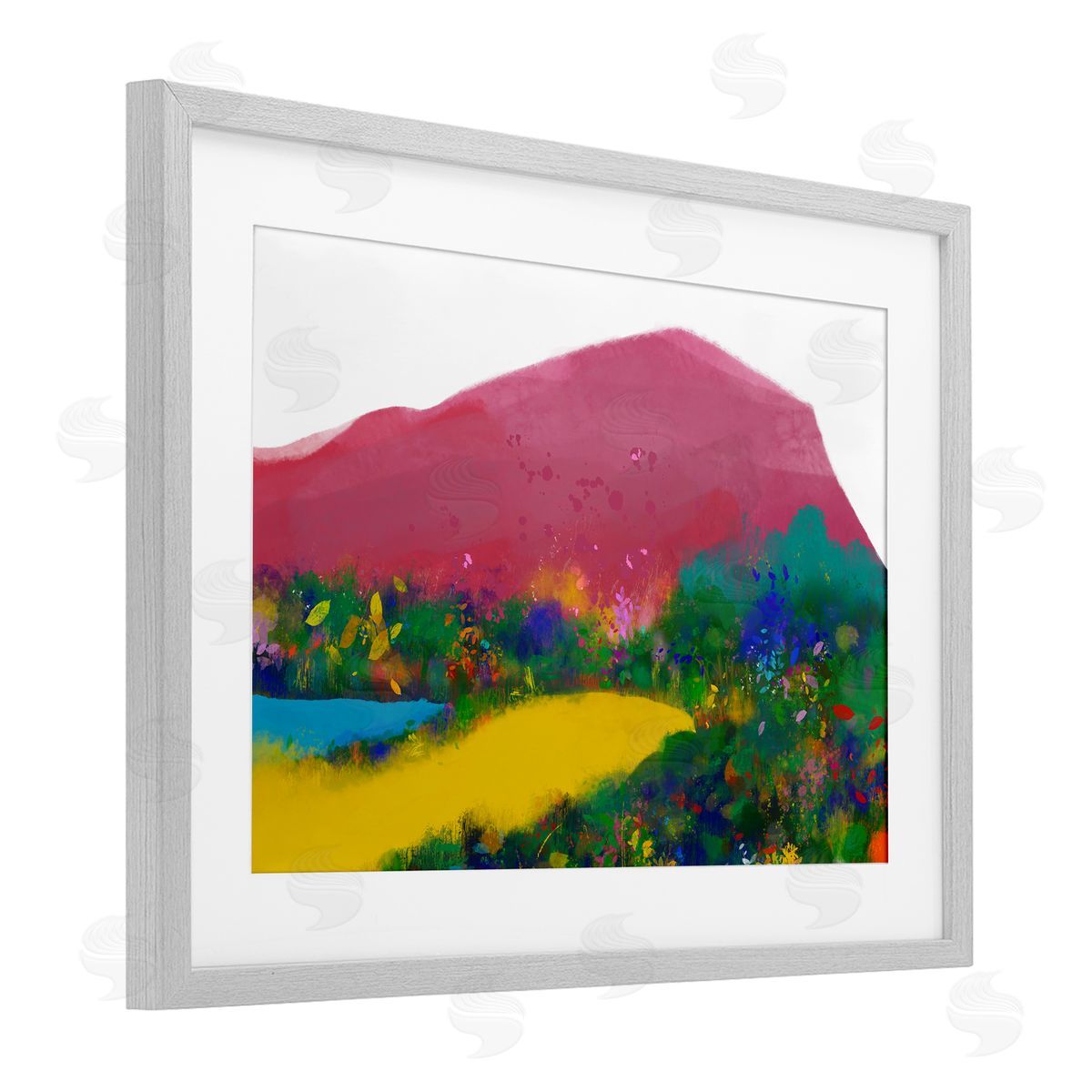Atelier Posters The Pink Mountain Abstraction Canvas Wall Art Print