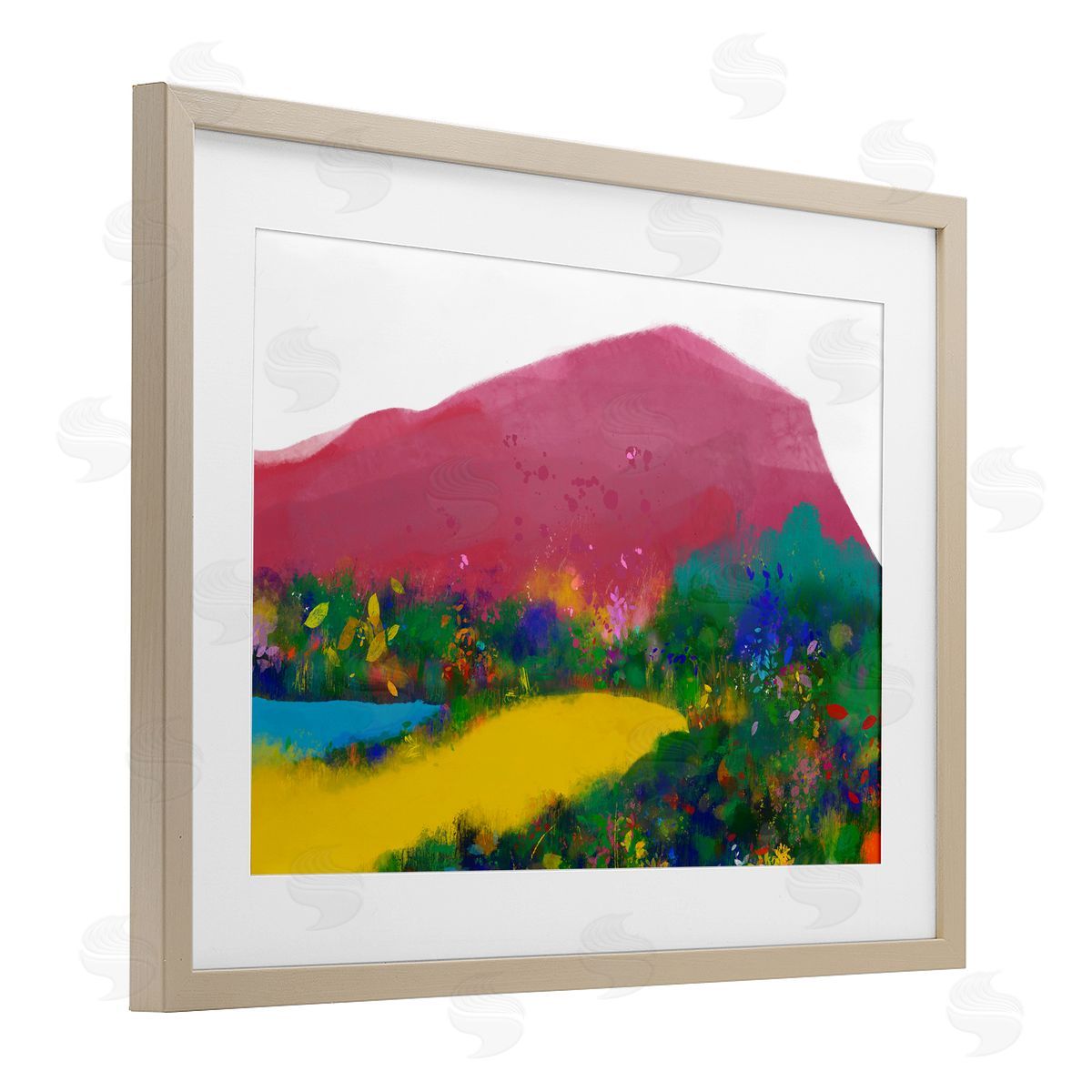 Atelier Posters The Pink Mountain Abstraction Canvas Wall Art Print
