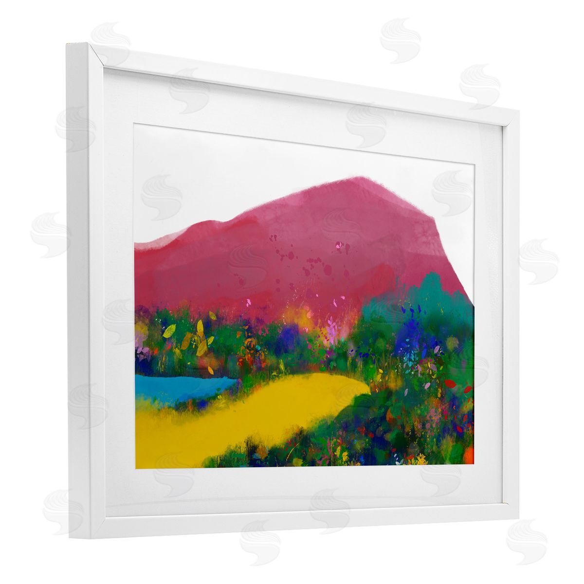 Atelier Posters The Pink Mountain Abstraction Canvas Wall Art Print
