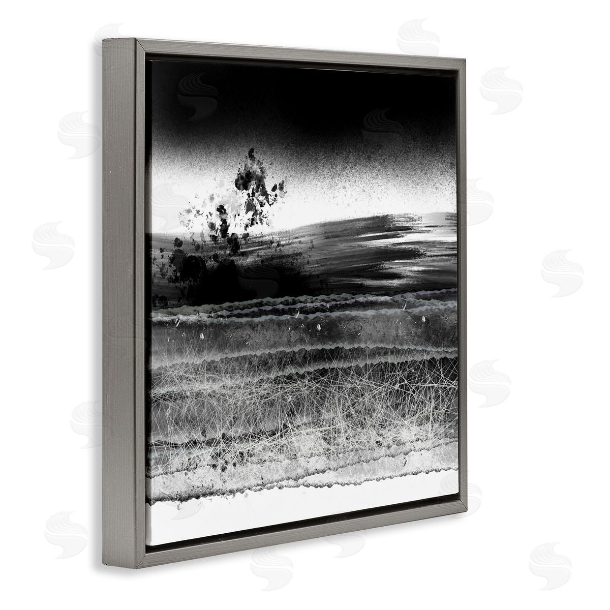 Atelier Posters Dusty Landscape Monochrome Canvas Wall Art Print