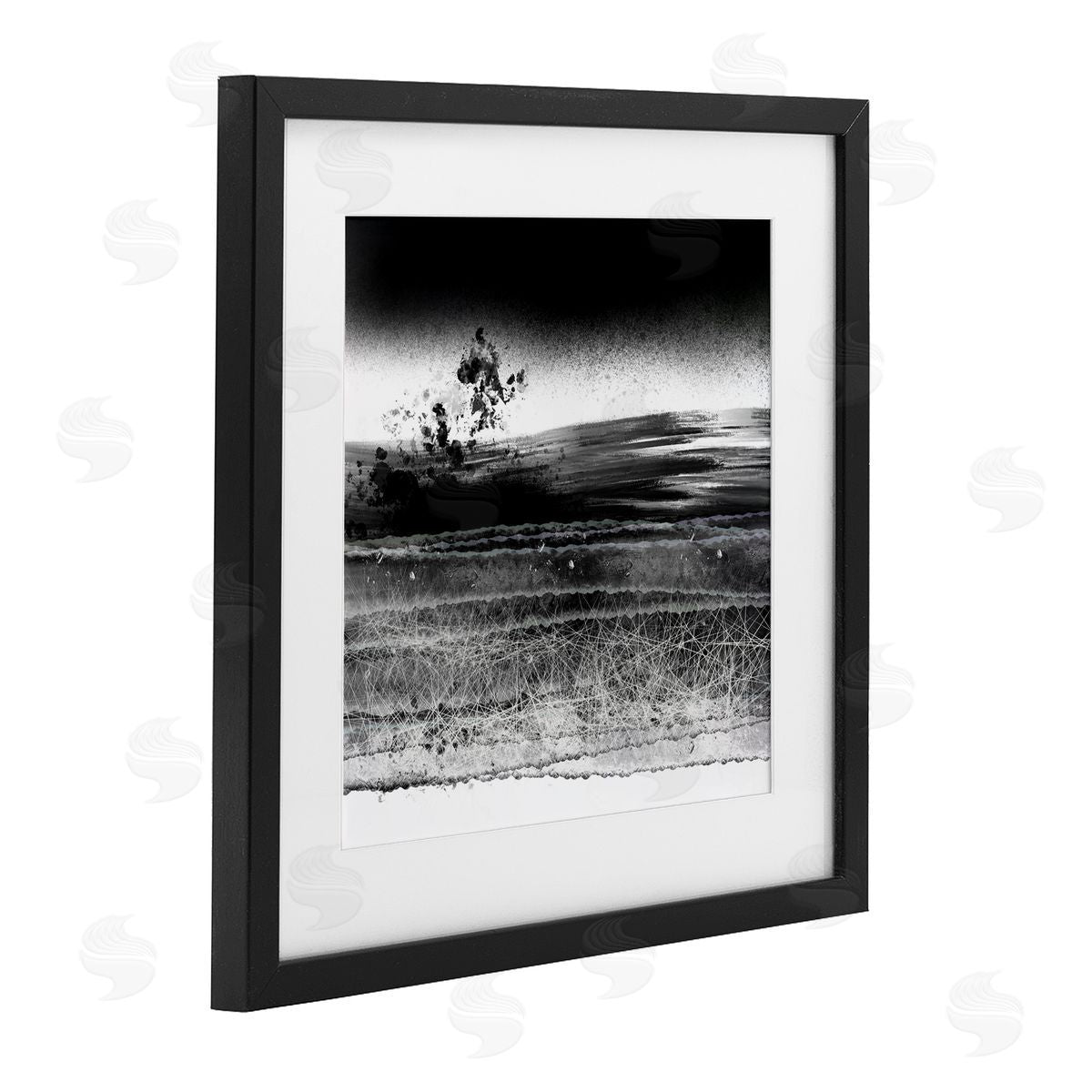 Atelier Posters Dusty Landscape Monochrome Canvas Wall Art Print