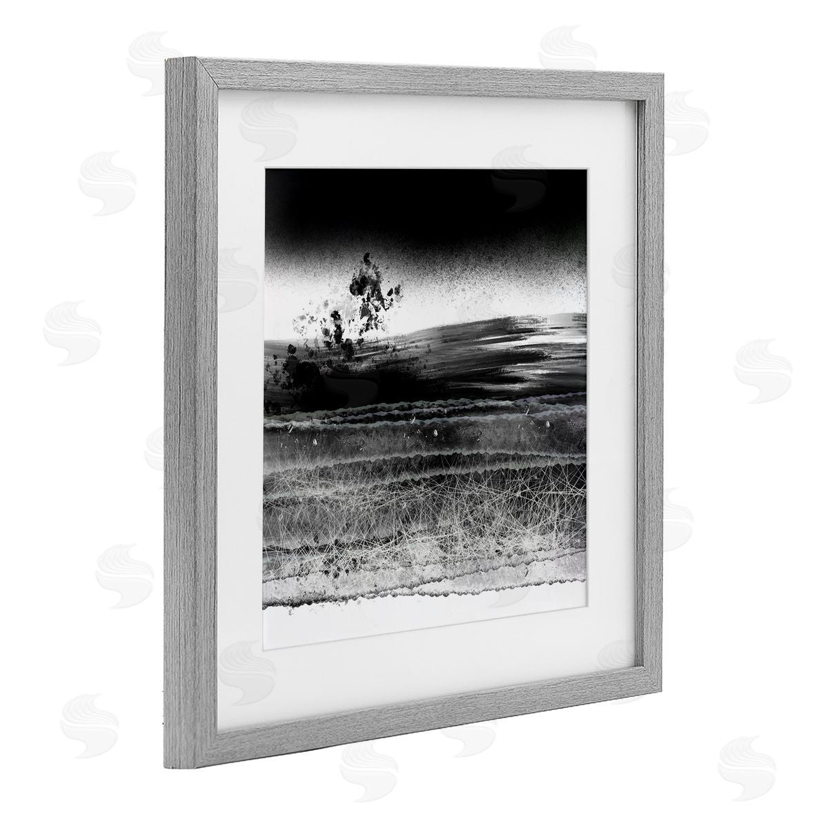 Atelier Posters Dusty Landscape Monochrome Canvas Wall Art Print