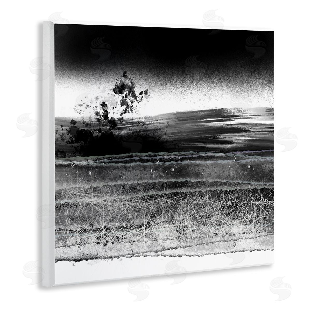 Atelier Posters Dusty Landscape Monochrome Canvas Wall Art Print