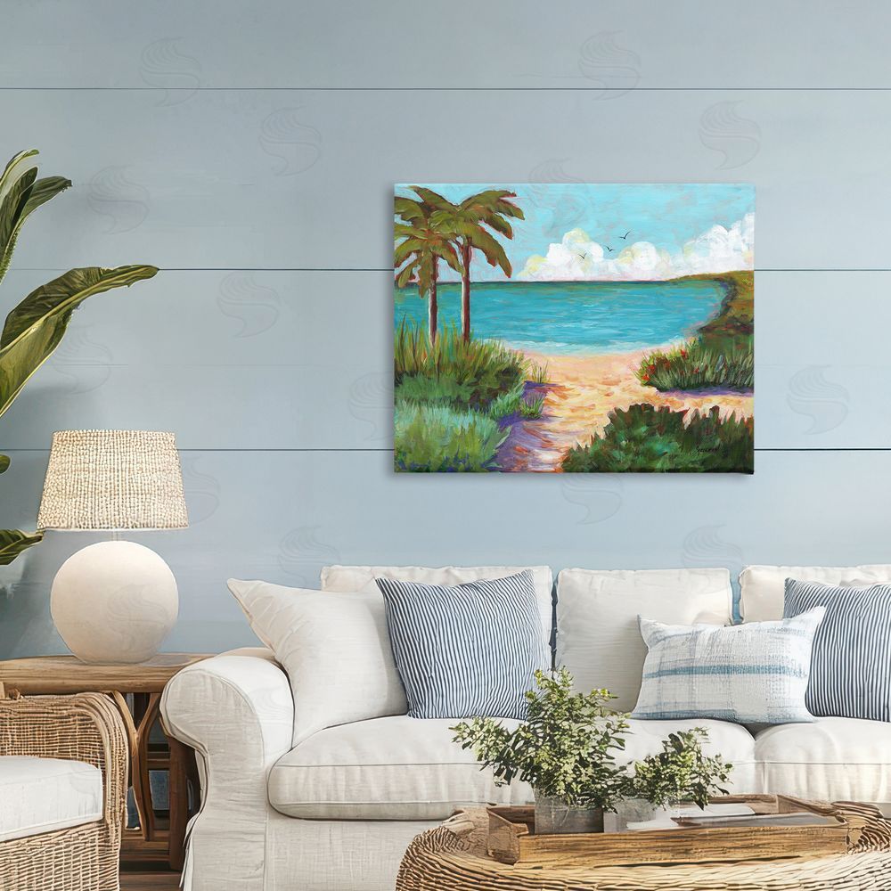 Christine Reichow Favorite Beach Cove Printed Wall Art in Room