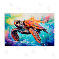 LSR Design Studio | Sea Turtle over Watercolor Splash