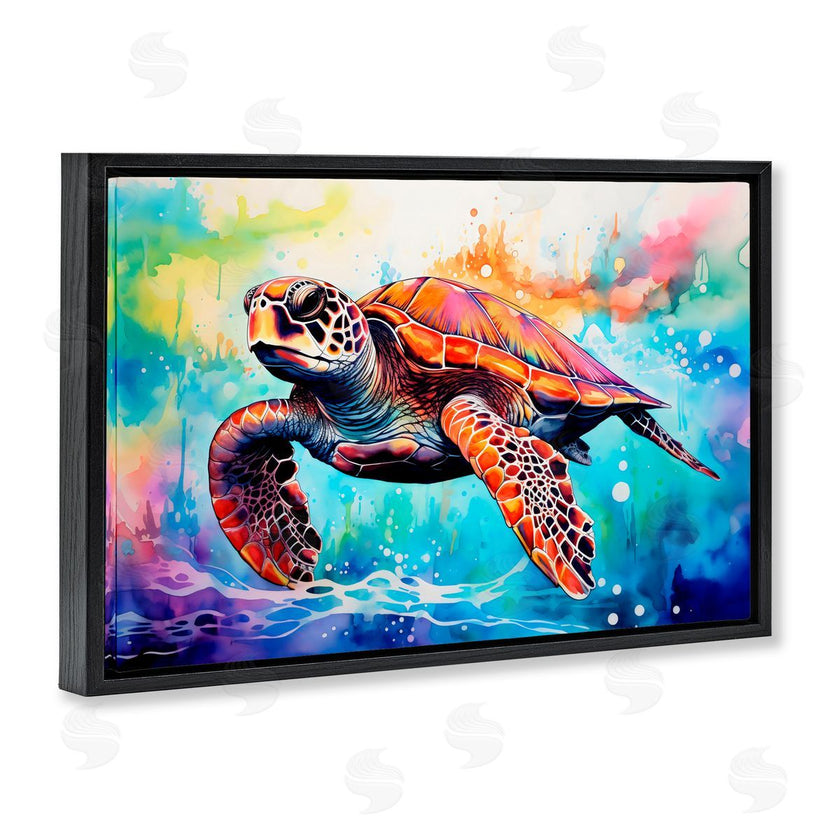 LSR Design Studio | Sea Turtle over Watercolor Splash