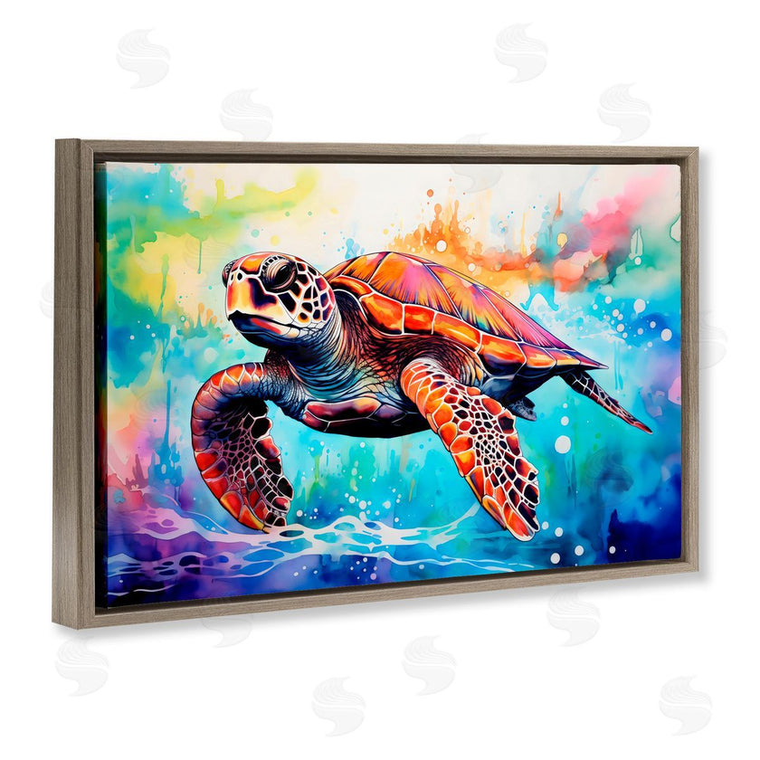 LSR Design Studio | Sea Turtle over Watercolor Splash