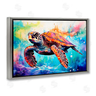 LSR Design Studio | Sea Turtle over Watercolor Splash