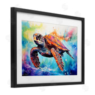 LSR Design Studio | Sea Turtle over Watercolor Splash