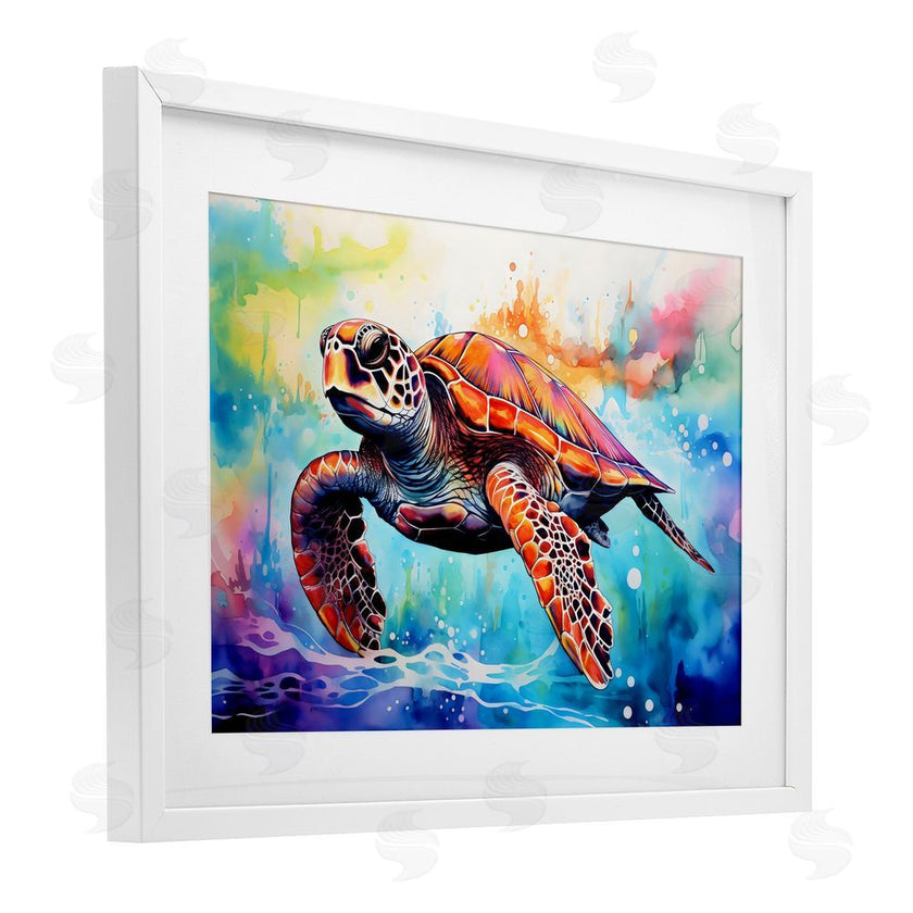 LSR Design Studio | Sea Turtle over Watercolor Splash