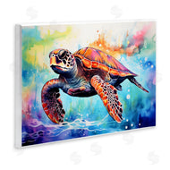 LSR Design Studio | Sea Turtle over Watercolor Splash