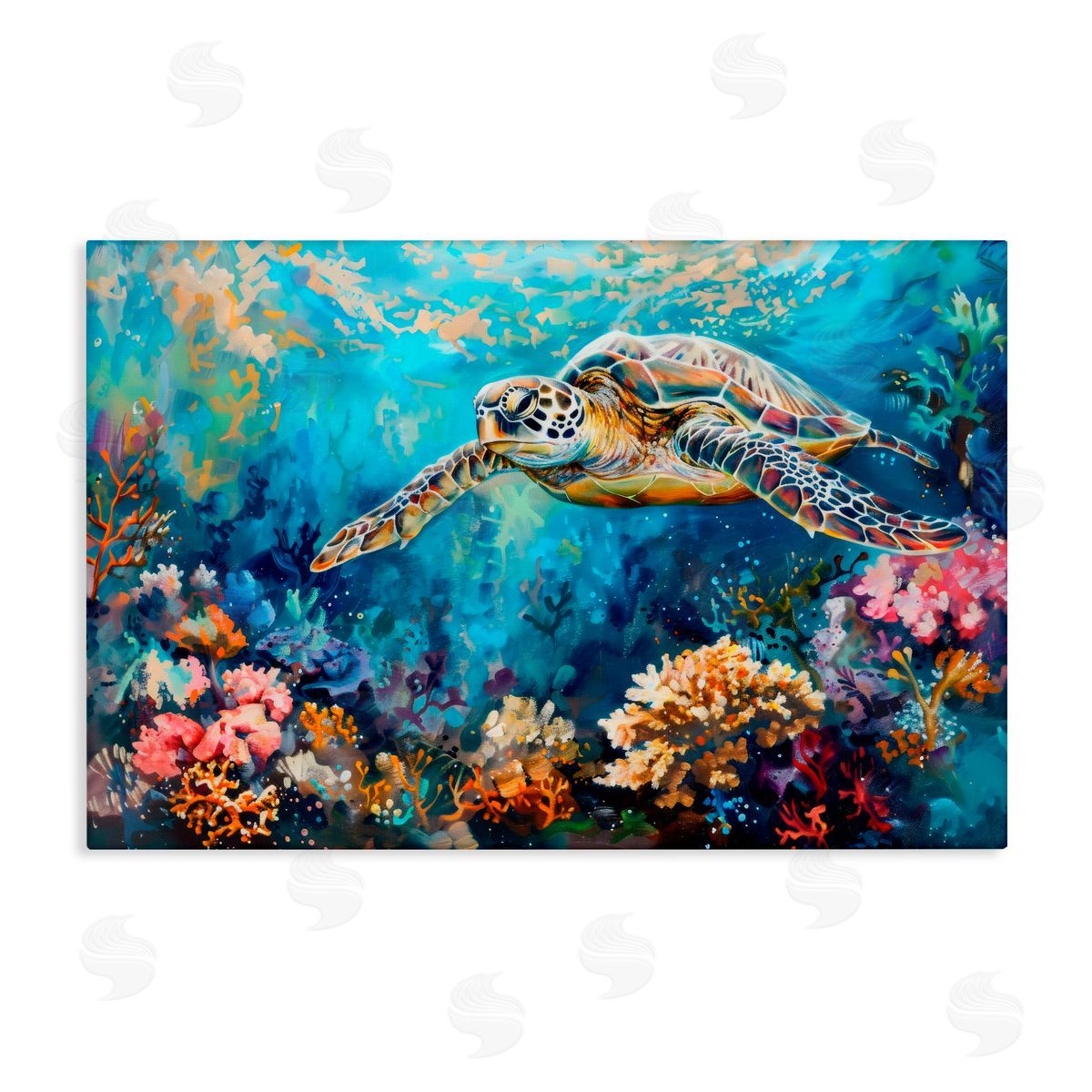 LSR Design Studio Turtle's Underwater World Canvas Wall Art Print