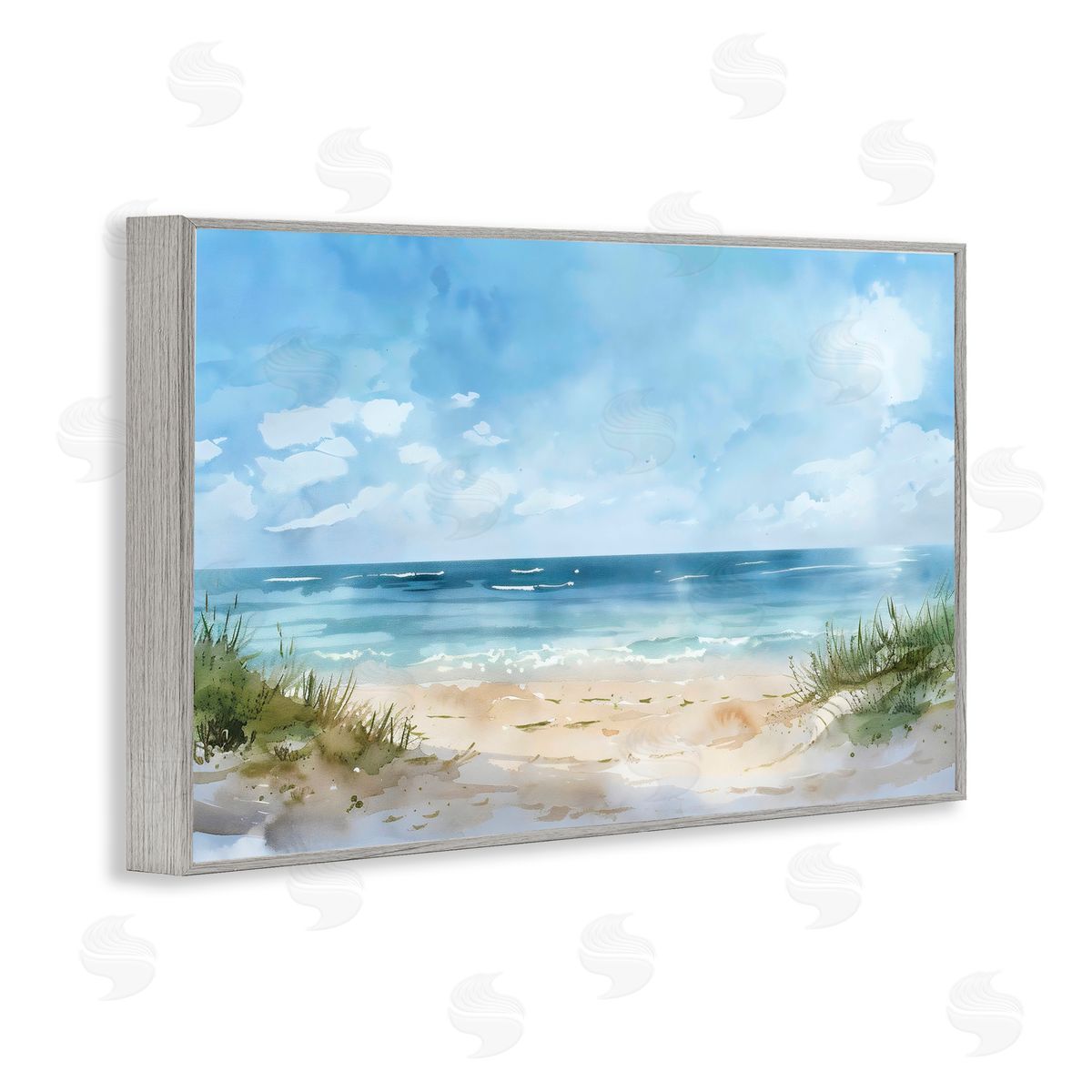 Creative Studio Serene Summer Beachscape Gray Framed Giclee Art Print