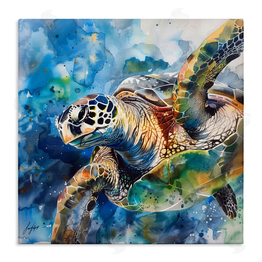 Creative Studio | Watercolor Splatter Sea Turtle