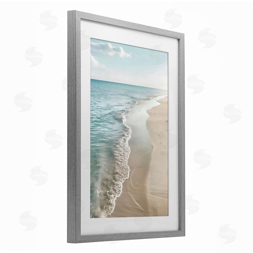 Creative Studio Vast Shoreline Into Distance Gray Framed Print Under Glass Art
