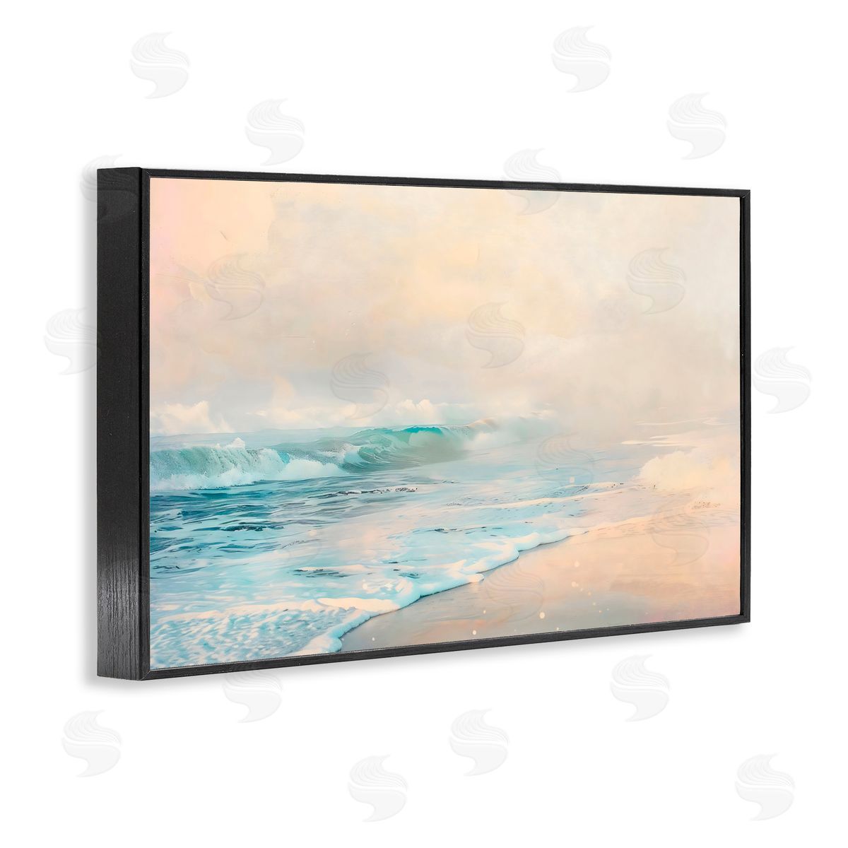 Creative Studio Pale Beach Fading Neutrals Black Framed Giclee Art Print