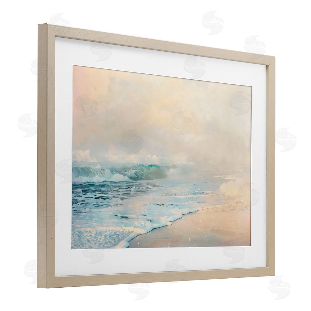 Creative Studio Pale Beach Fading Neutrals Birch Framed Print Under Glass Art