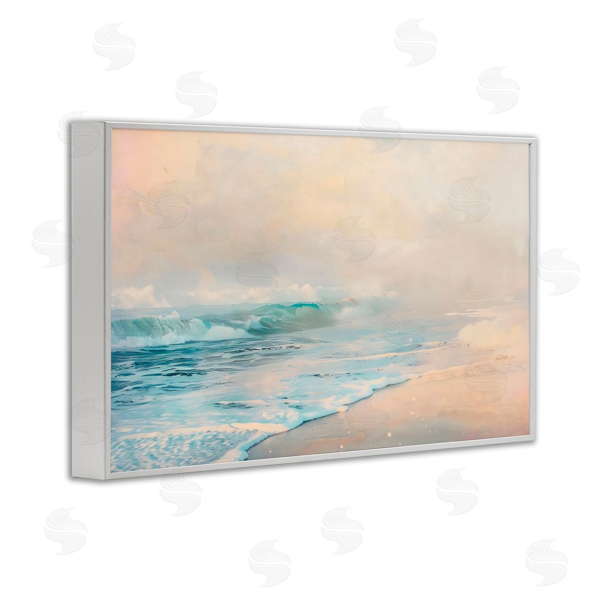 Creative Studio Pale Beach Fading Neutrals White Frame Giclee Art Print