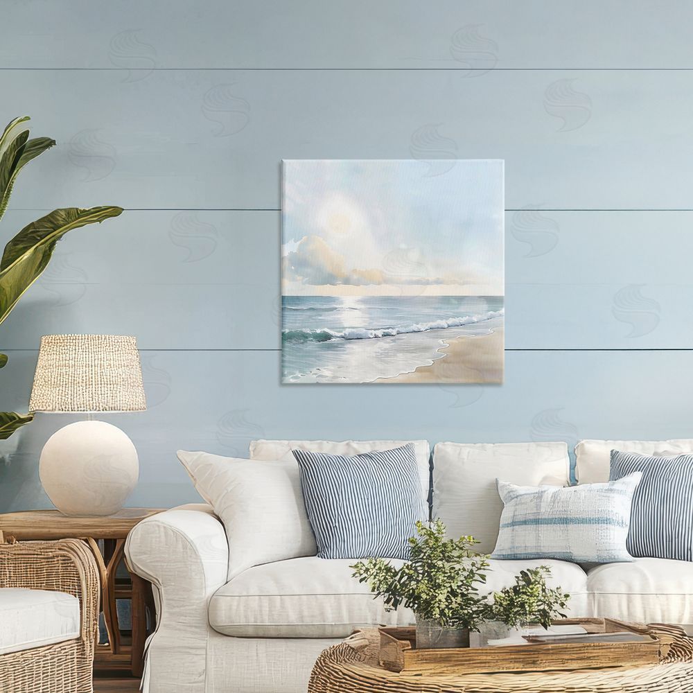 Creative Studio Blue Seascape Overhead Cloud Printed Wall Art in Room