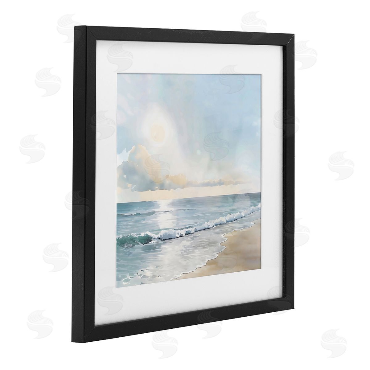 Creative Studio Blue Seascape Overhead Cloud Black Framed Print Under Glass Art