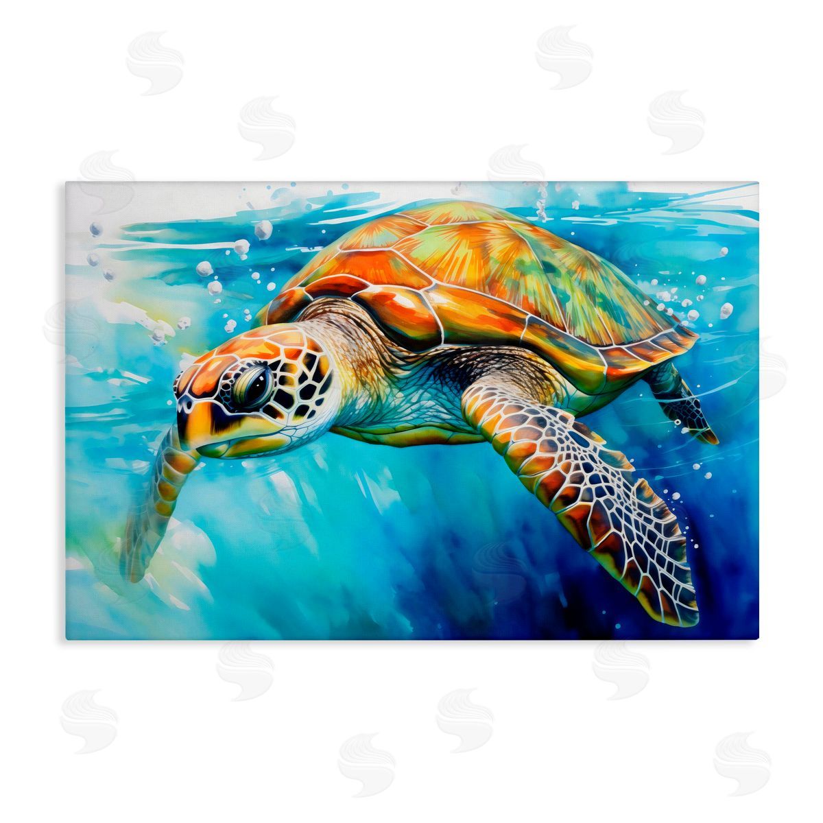 Creative Studio Graceful Swimmer Tortoise Canvas Wall Art Print