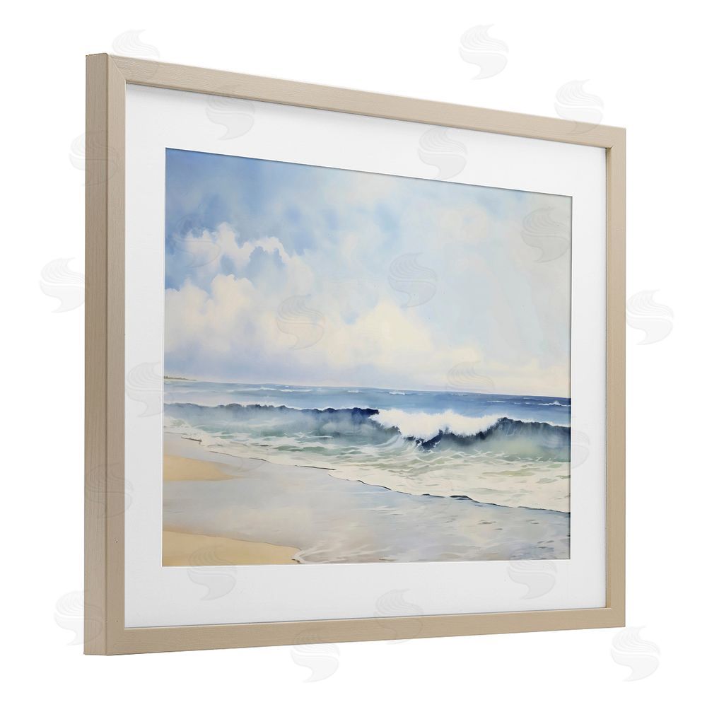 Creative Studio Watercolor Beach Serenity Birch Framed Print Under Glass Art