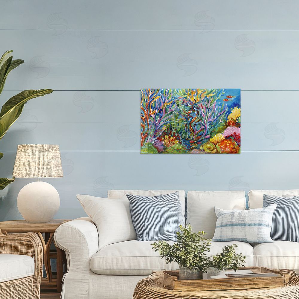Estelle Grengs Abstract Coral Reef Life Printed Wall Art in Room