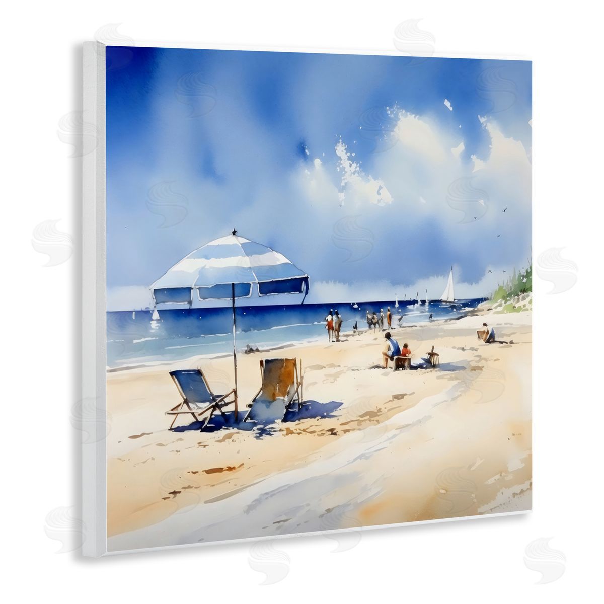LSR Design Studio Stay A While Beach Outing Wall Plaque Art Print