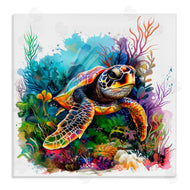 LSR Design Studio | Sea Turtle & Vivid Coral Reef
