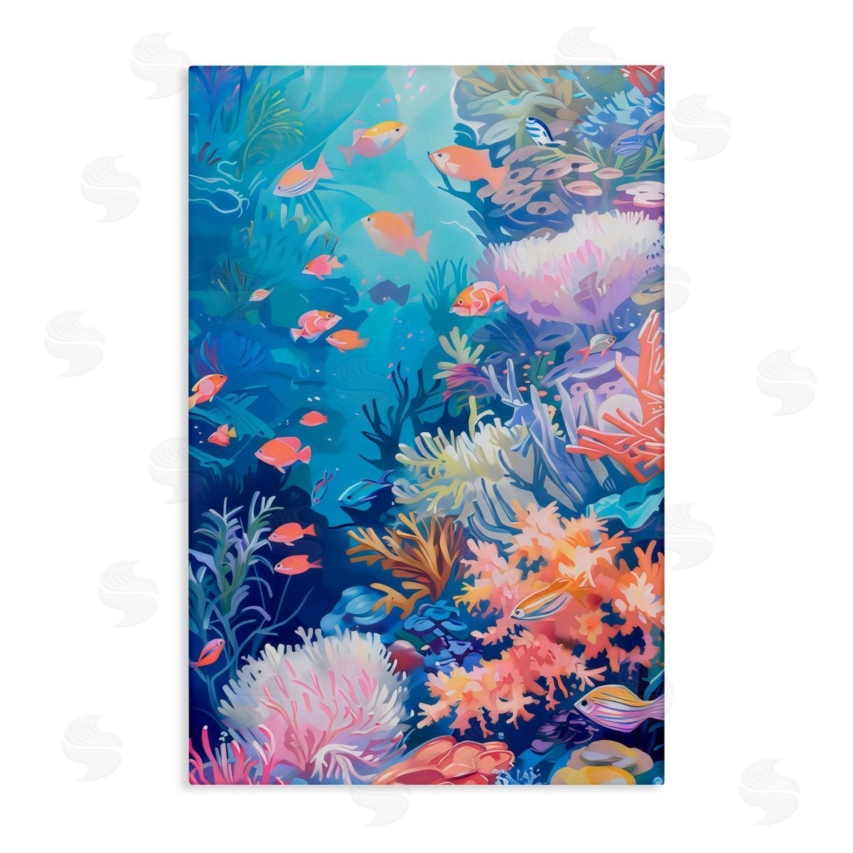 LSR Design Studio Under The Sea Exotic Fish Canvas Wall Art Print