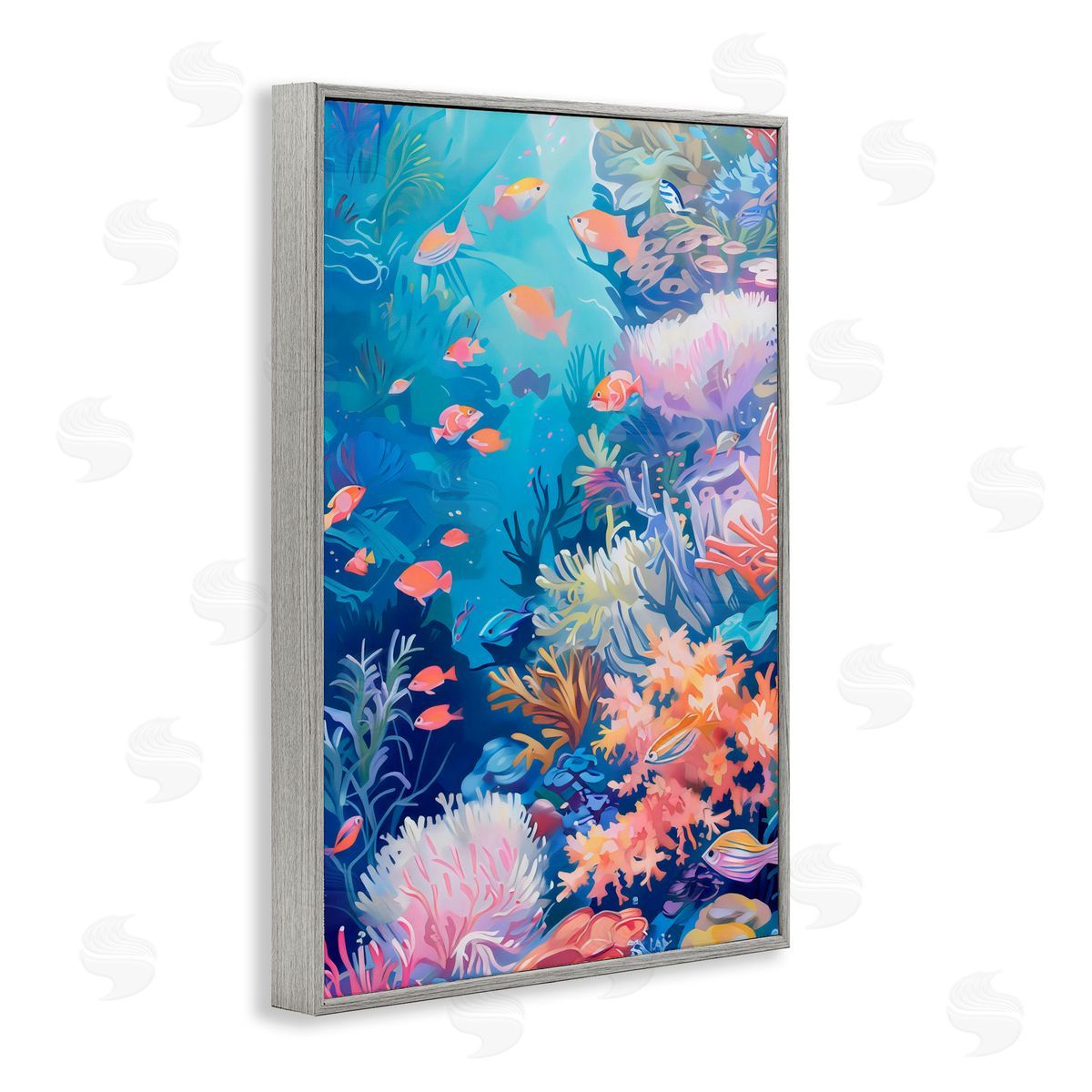 LSR Design Studio Under The Sea Exotic Fish Gray Framed Giclee Art Print