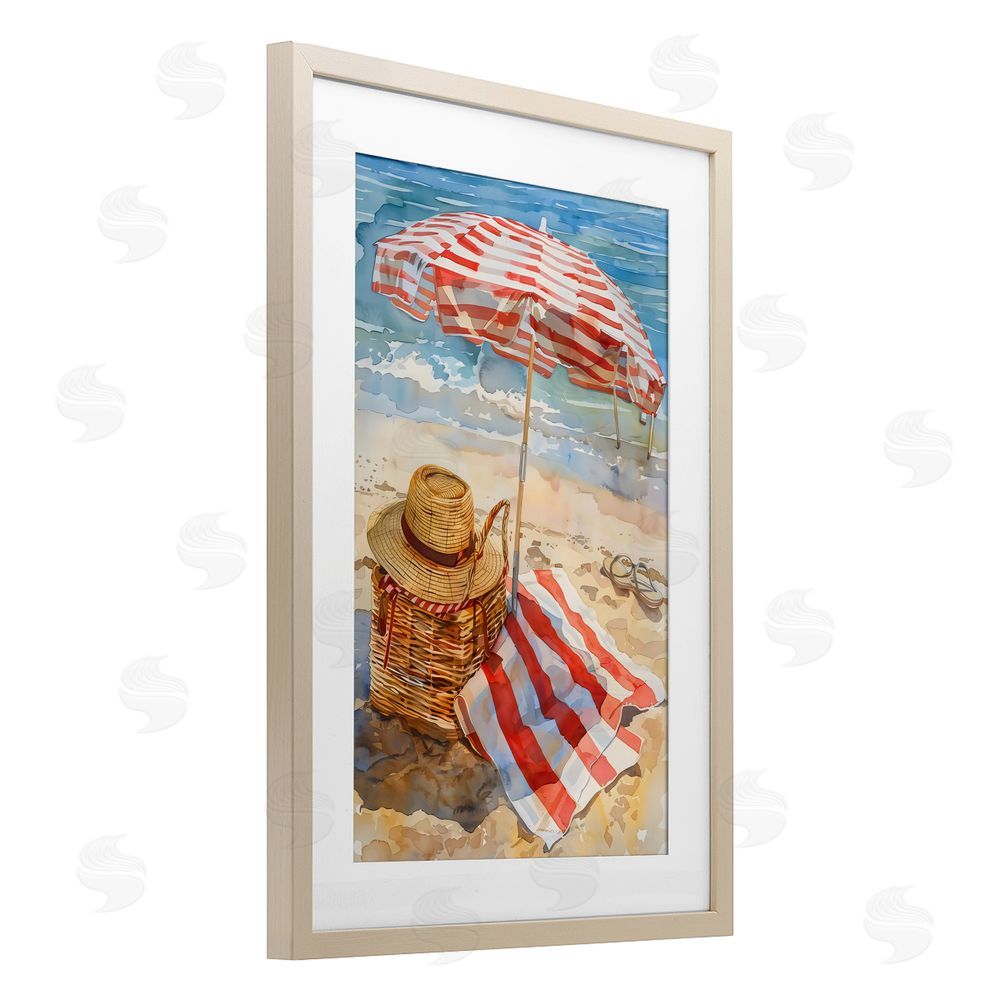 LSR Design Studio Classic Beach Vibe Birch Framed Print Under Glass Art