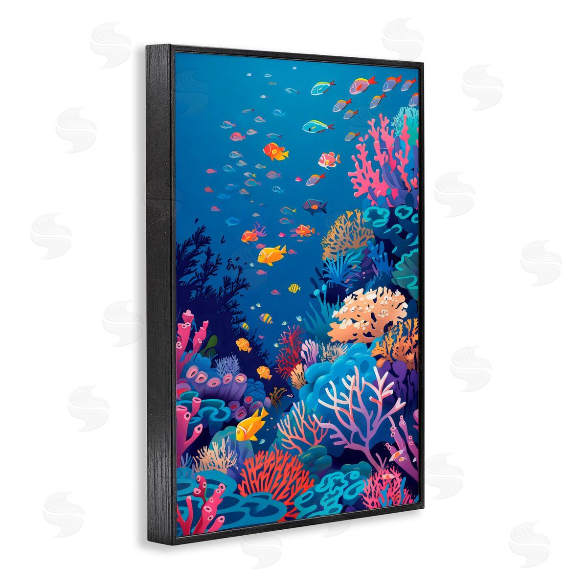LSR Design Studio Tropic Life Coral Reef Black Framed Giclee Art Print