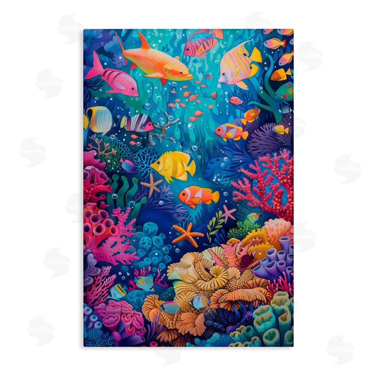 LSR Design Studio Exotic Tropic Life Fish Canvas Wall Art Print