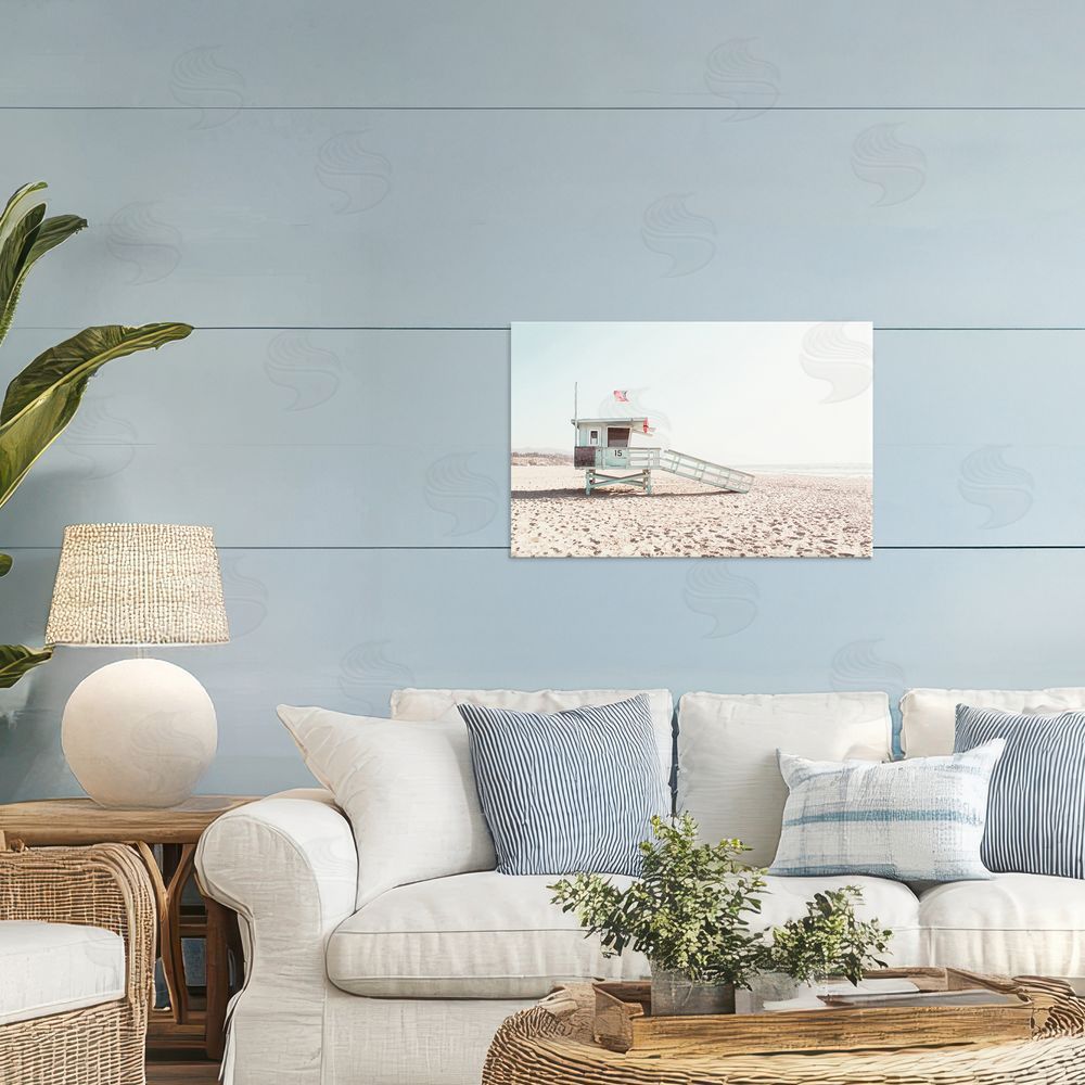 Sisi and Seb Lifeguard Hut USA Flag Printed Wall Art in Room
