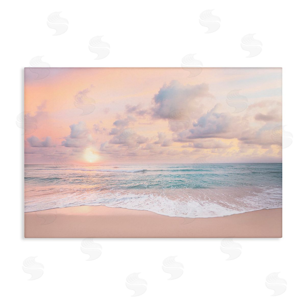 Sisi and Seb Cloudy Sunset Seaside Shore Canvas Wall Art Print