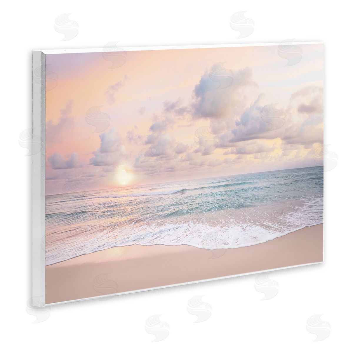 Sisi and Seb Cloudy Sunset Seaside Shore Wall Plaque Art Print