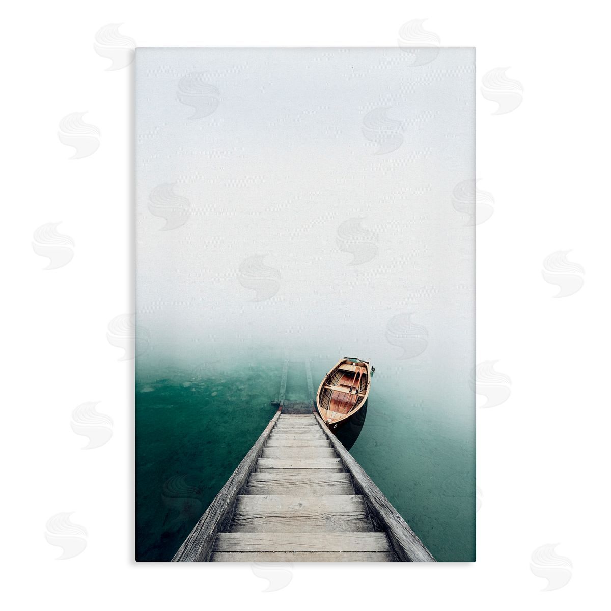 Sisi and Seb Boat At Bottom Of Stairs Canvas Wall Art Print